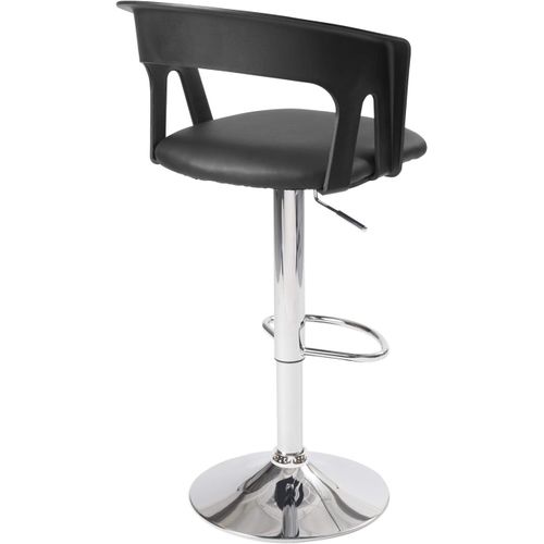 Lot 2 Tabourets De Bar Dossier Accoudoirs Coussin Pivotant Hauteur Réglable Ayo (noir)