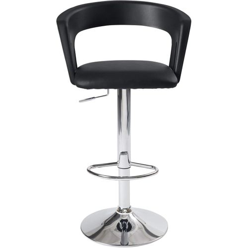 Lot 2 Tabourets De Bar Dossier Accoudoirs Coussin Pivotant Hauteur Réglable Ayo (noir)