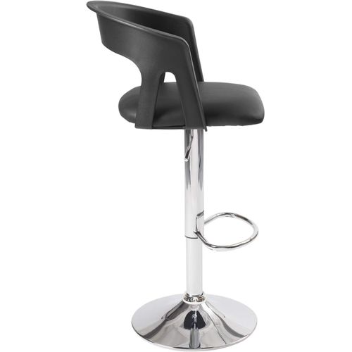 Lot 2 Tabourets De Bar Dossier Accoudoirs Coussin Pivotant Hauteur Réglable Ayo (noir)