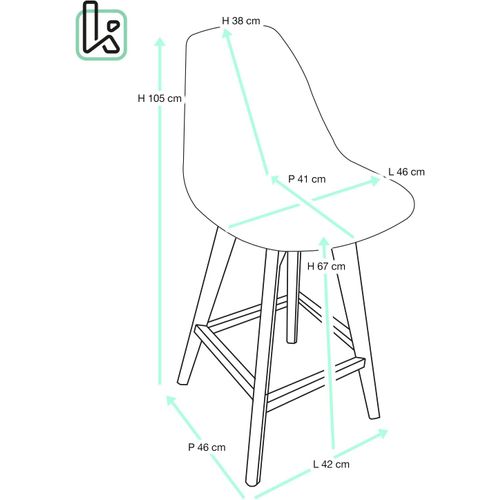 Lot 2 Chaise De Bar 67cm Patchwork Tissu Large Siège Rembourré Pieds Bois Slick (floral)