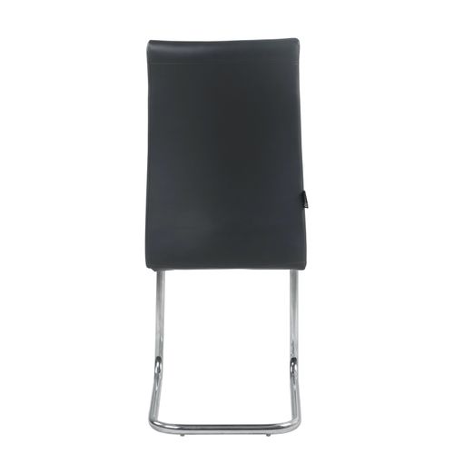 Lot De 2 Chaises Salle à Manger Design Simili Rembourré Et Surpiqué Pied Chrome Opus (noir)