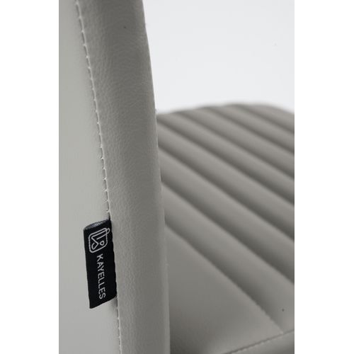 Lot De 2 Chaises Salle à Manger Design Simili Rembourré Et Surpiqué Pied Chrome Opus (gris)