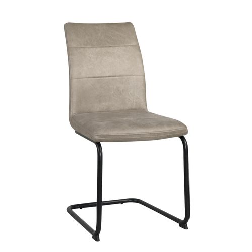 Lot 2 Chaises De Salon Salle à Manger Rétro Vintage Rembourrée Pieds Métal Siam (beige)