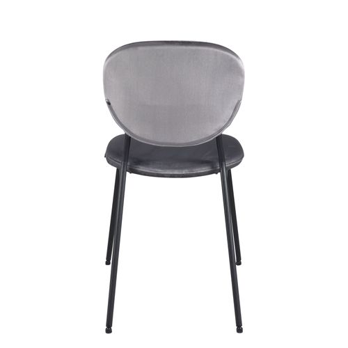 Lot 4 Chaises Contemporaine Salon Salle à Manger Velours Rembourré Pieds Métal Noir Mada (gris)