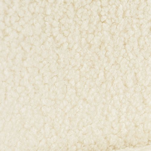 Lot 4 Chaises Salle à Manger Tissu Bouclette Teddy Blanc Rembourré Pieds Métal Noir Mada (blanc)