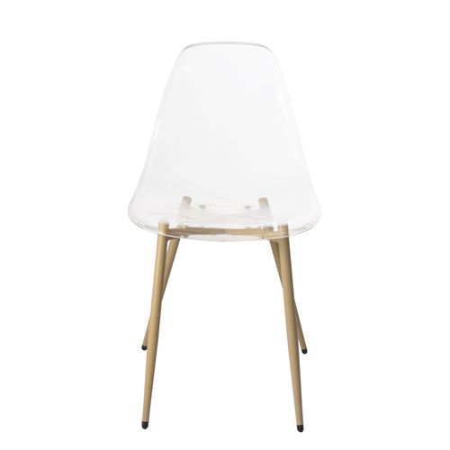 Lot De 4 Chaises Transparentes Design Cuisine Pieds En Métal Bois Clair Nova