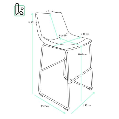 Lot 2 Tabourets De Bar Industriels Simili Rembourré Effet Vintage Pieds Métal Helio 64 (noir Gris)