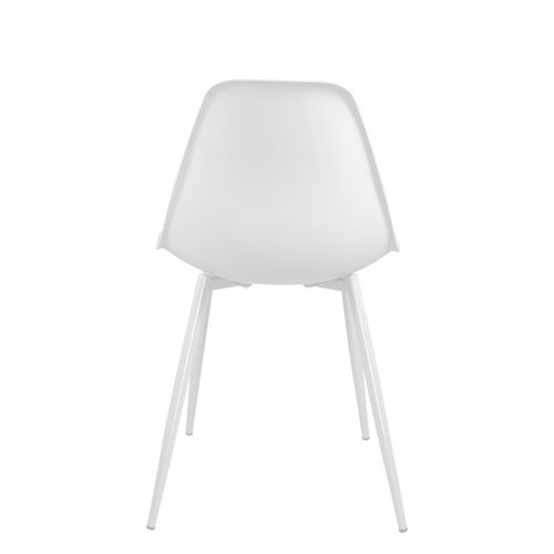 Lot 4 Chaises De Cuisine Design Siège Plastique Souple Pieds Métal Nova (blanc)