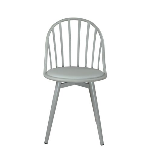 Lot 2 Chaises De Cuisine à Barreaux Coussin Simili Pieds Métal Bold (gris)