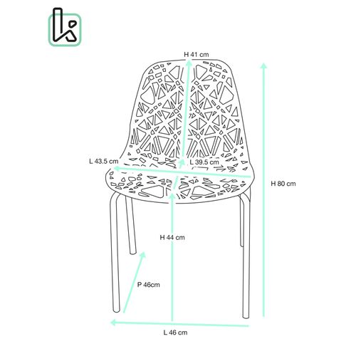 Lot 4 Chaises De Cuisine Design Siège Dentelle Nid D'abeille Pieds Chrome Iko (bleu)