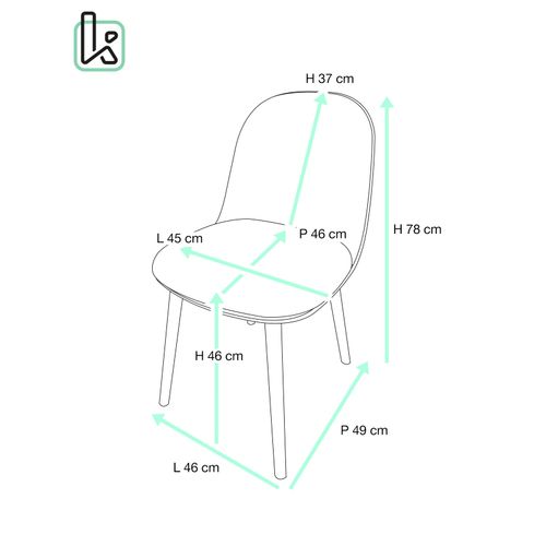 Lot 2 Chaises De Cuisine Scandinaves Pieds Bois Clair Coussin Simili Rembourré Ufi (noir-marron)