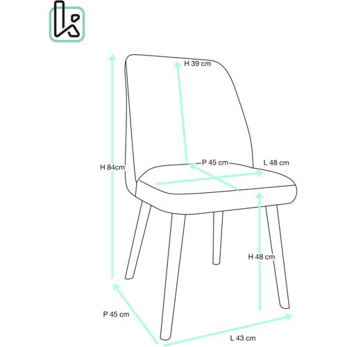 Lot 2 Chaises Salon Salle à Manger Velours Rembourré Pieds Métal Ton Bois Clair Dima (gris)