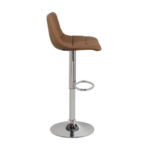 Lot 2 Tabourets De Bar Design Matelassé Rembourré Pivotants Hauteur Réglable Sid (marron Vintage)