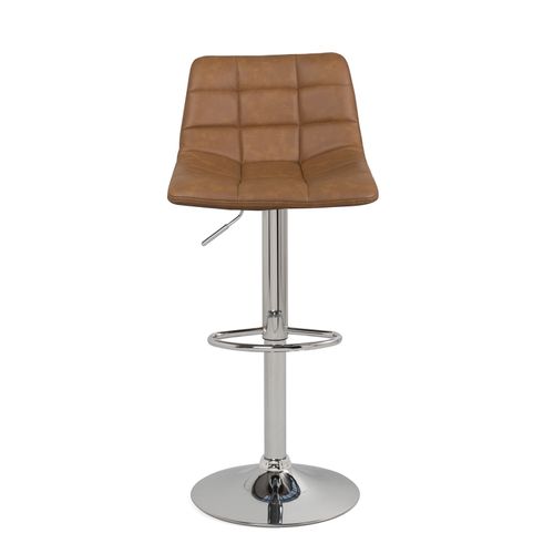 Lot 2 Tabourets De Bar Design Matelassé Rembourré Pivotants Hauteur Réglable Sid (marron Vintage)