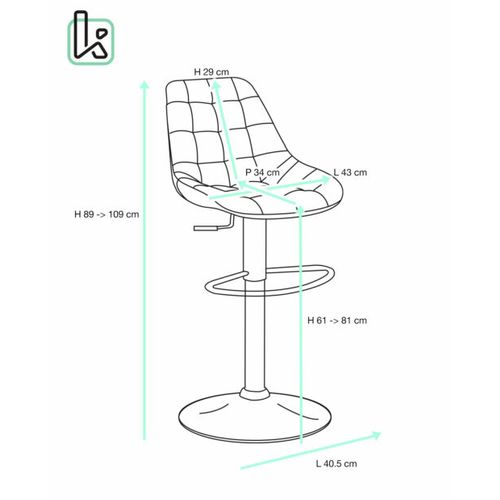Lot 2 Tabourets De Bar Design Matelassé Rembourré Pivotants Hauteur Réglable Sid (marron Vintage)