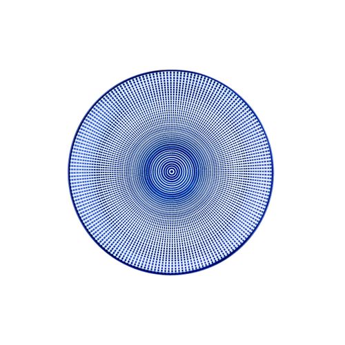 Lot De 6 Assiettes Plates En Porcelaine Bleu D26