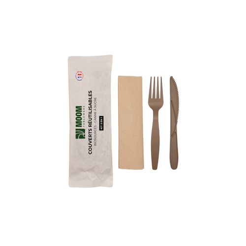 Kit Couverts 3 En 1 Eco-conçu Et Réutilisable - Carton De 160 Unités -