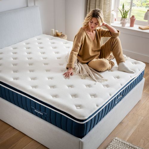 Pack Douceur - Matelas Hybride 140x190cm Mémoire De Forme et Oreillers Fluffy 50x70cm