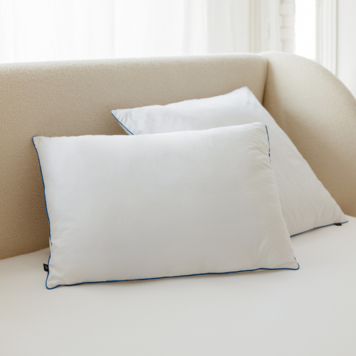 Oreiller Polyester Fluffy Lot De 2 - 50x70x5cm - Fibre Polyester - Très Moelleux à Équilibré