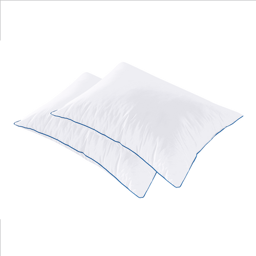 Oreiller Polyester Fluffy Lot De 2 - 50x70x5cm - Fibre Polyester - Très Moelleux à Équilibré