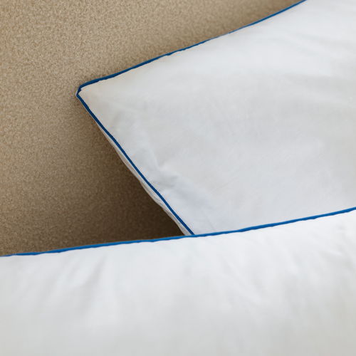 Oreiller Polyester Fluffy Lot De 2 - 60x60x5cm - Fibre Polyester - Très Moelleux à Équilibré