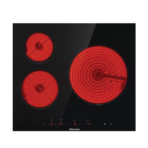 Table De Cuisson Vitrocéramique 60cm 3 Feux 5700w Noir - E6332bsce