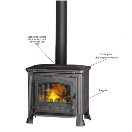 Poêle à Bois Sienna 9 - Bûches 50cm