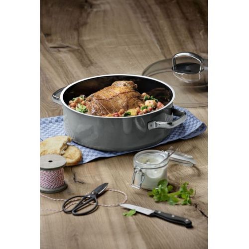 Cocotte Ronde En Acier Émaillé 28cm Platinium - 0514425290