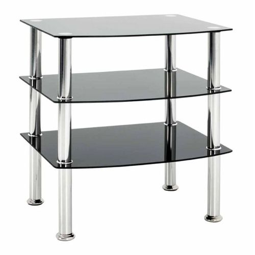 Table D'appoint En Verre "gaïa" 59cm Noir