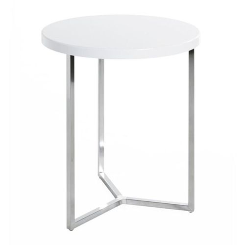 Table D'appoint "lucinda" 54cm Blanc et Chromé
