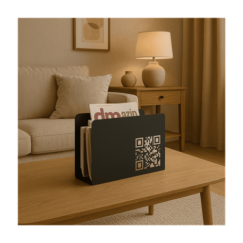 Porte-revues En Métal "qr Code" 35cm Noir