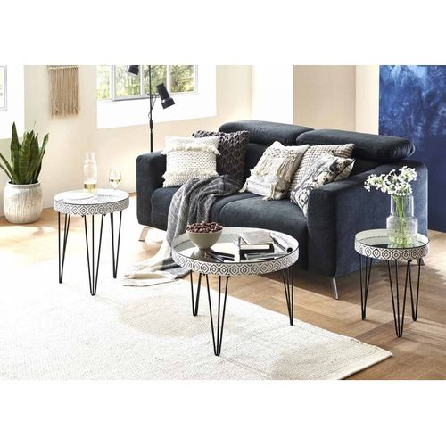 Table D'appoint Déco "holy" 46cm Noir et Blanc