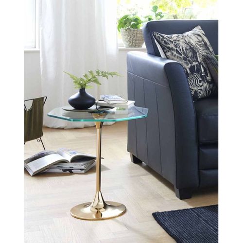 Table D'appoint Design En Verre "lya" 47cm Or