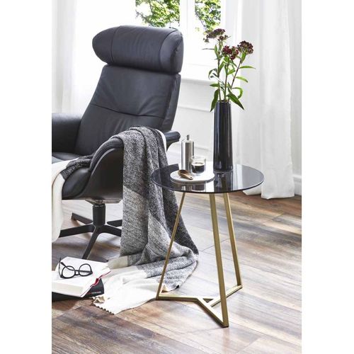 Table D'appoint En Verre "safia" 50cm Or