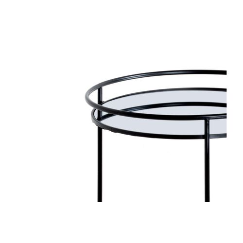 Tables Basses Grace En Métal Et Miroir Lot De 2 - Noir