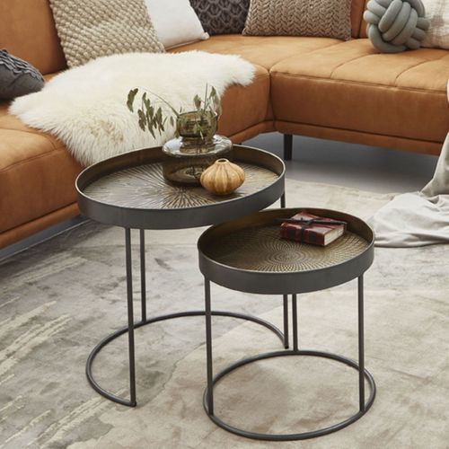 Lot De 2 Tables D'appoint "authentique" 51cm Noir