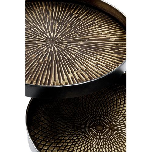 Lot De 2 Tables D'appoint "authentique" 51cm Noir