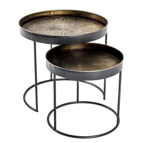 Lot De 2 Tables D'appoint "authentique" 51cm Noir