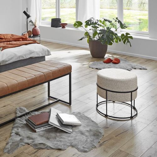 Tabouret Rond Design "socle" 48cm Naturel