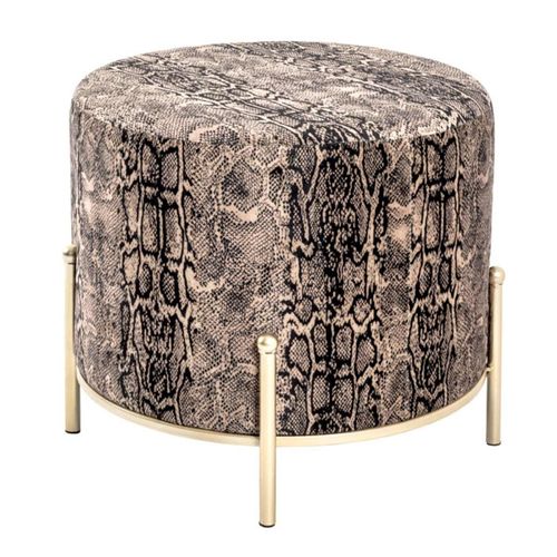 Tabouret En Velours "motif Serpent" 35cm Marron