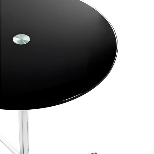Table D'appoint Design "limana" 50cm Noir et Chromé