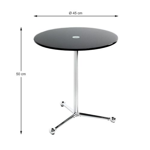 Table D'appoint Design "limana" 50cm Noir et Chromé