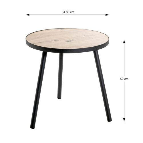 Table D'appoint "miranda" 52cm Chêne et Noir