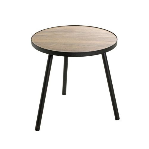 Table D'appoint Design "qanaq" 52cm Noir et Chêne