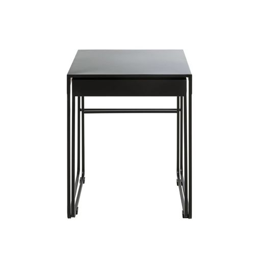 Lot De 2 Tables D'appoint Design "lirola" 54cm Noir