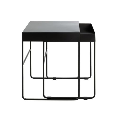 Lot De 2 Tables D'appoint Design "lirola" 54cm Noir