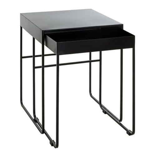 Lot De 2 Tables D'appoint Design "lirola" 54cm Noir