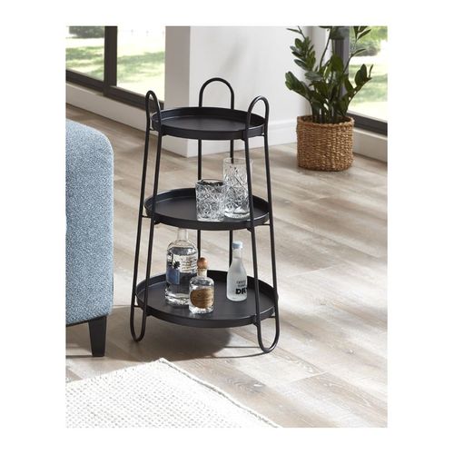 Table D'appoint 3 Niveaux Déco "regina" 72cm Noir