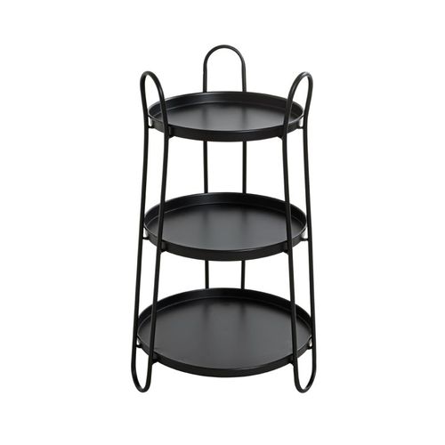 Table D'appoint 3 Niveaux Déco "regina" 72cm Noir