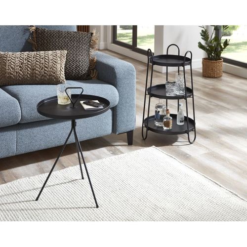 Table D'appoint 3 Niveaux Déco "regina" 72cm Noir